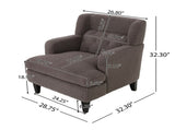 Upholstered Accent Chair Tufted Armchair for Living Room and Bedroom, Russet Brown N763P193158D