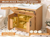 24-Inch Bathroom Vanity with Ceramic Sink, Soft-Close Doors, Modern Traditional Bathroom N729P517639N