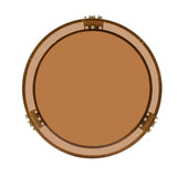 Modern Brown Glass Coffee Table, Asymmetrical Metal, Circular Metal Drum Base, Gold Finish & Lower N735P177478D