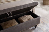 59" Bed Bench with Storage Grey Fabric W1097124942