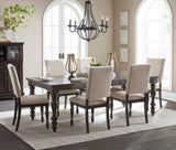 Transitional Style Grayish Brown Finish 1pc Dining Table Draw Leaf Birch Veneer Traditional Dining B01152302