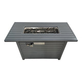 ZNTS Living Source International 25'' H x 42'' W Steel Outdoor Fire Pit Table with Lid B120142392