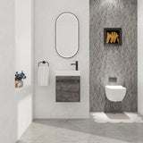 18'' Floating Wall-Mounted Bathroom Vanity with White Resin Sink & Soft-Close Cabinet Door W99936248