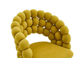Velvet Bubble Back Desk Chair, Adjustable Height 360&deg Swivel Vanity Chair with Wheels, Gold Metal W3875P457940