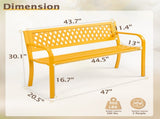 47in PVC Mesh Backrest Iron Bench Yellow 10995286