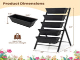 5-Tier Vertical Raised Garden Bed with Removable Planter Boxes & Drip Trays 82255358