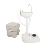 ZNTS Portable Removable Outdoor Hand Sink with Portable Toilet （Same as 46793540） 96566688