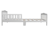 Wooden Baby Toddler Bed Children Bedroom Furniture with Safety Guardrails White 78395251
