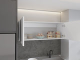 Wall cabinet 19"H, two Doors, two internal Shelves, White B097P221380