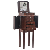 ZNTS Standing Jewelry Armoire with Mirror, 5 Drawers & 6 Necklace Hooks, Jewelry Cabinet Chest with Top 95157130