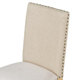 Set of 4 Dining chairs Wood Upholstered Fabirc Dining Room Chairs with Nailhead 30222012