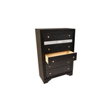 ZNTS Matrix Traditional Style 5 Drawer Chest made with Wood in Black 808857772084