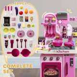 ZNTS Complete Kitchen Set for Kids,33 Accessories & Storage 70450520