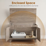 Flip Top Hidden Cat Litter Box Enclosure Furniture Cabinet with Rattan Decorated Doors for Your T3623P354970