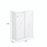 Marble white shoe cabient with sliding door have 6 layers can storage at least30 pairs shoes W1320P191410