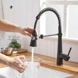 Commercial Black Kitchen with Pull Down Sprayer, Single Handle Single Lever Kitchen Sink W1932P172271
