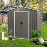 ZNTS 8ft x 4ft Outdoor Metal Storage Shed 32344612