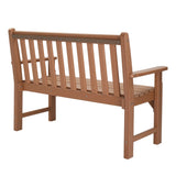 49in Vertical Backrest Teak Color HDPE Bench 56728345