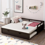 Extending Daybed with Trundle, Wooden Daybed with Trundle, Espresso WF194887AAP