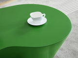 50 Inch Unique Shape Coffee Table Sturdy Fiberglass Tea Table for Living Room No Need Assembly GREEN W876P452391