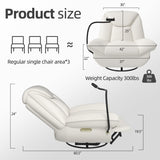 Oversized Power Recliner Chair,270&degSwivel Glider Recliner for Nursery, Electric Recliner Sofa 57446380