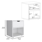 DEPOT E-SHOP Adak 19.7" H Nightstand End Table with Open Shelf,White B097P167406