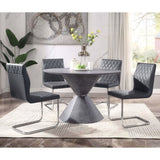 Grey and Chrome Side Chair with Sled Base B062P189136