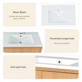 30" Bathroom vanity Set with Sink, Combo Cabinet, Bathroom Storage Cabinet, Solid Wood Frame WF319594AAA