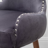 ZNTS Lindale Contemporary Velvet Upholstered Nailhead Trim Accent Chair, Gray T2574P164505