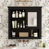 32'' Bathroom Wall Cabinet with Mirror, Wall Mounted Medicine Cabinet with 4 Shelves, Mirrored Door N710P254922B