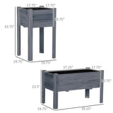 Wooden PlanterFlower shelf,Wood Planter Box-Gray 77839452