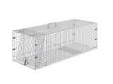 42" x 16" x 18" Humane Live Animal Cage Trap, Galvanized Iron Folding Design with Handle, for Stray 09470208