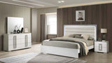 Olivia Contemporary Style Mirror Made with Wood in White. B009P241737
