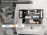 Steel 31.50" 31.50" 11.81" wall cabinet , steel display case, black 60792824