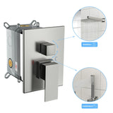 Shower System with Adjustable Slide Bar,10 Inch Wall Mounted Square Shower System with Rough-in W124382454