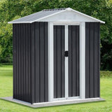 5X3 Feet Dark Grey Outdoor Storage Shed With Aluminum Alloy Frame W2794P281148