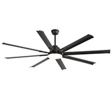 ZNTS 72 Inch Modern Large Design Ceiling Fans With Smart Remote Control 6 Wind Speed DC Motor Black for W934P262456