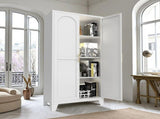 61'' 2 Shapely Doors Cabinet, Metal Storage Cabinet with Doors and Adjustable Shelves, for Bedroom, 54735859