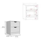 Basilea 2 Drawers Nightstand , End Table, Side Table Pull Out System -White B07092137