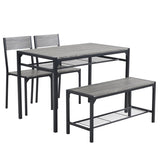 ZNTS Dining Table Set for 4, Kitchen Table with 2 Chairs and a Bench, 4 Piece Kitchen Table Set for Small 44282296