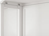 23.62" Modern Arched Glass Double-Door Wardrobe with Shatterproof Non-Glass Mirror - Double-Layer W757P314595