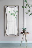28x1.5x60" Poppy Mirror with Gold Metal Frame Contemporary Design Wall Decor for Bathroom, Entryway W2078124326