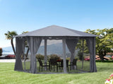 10ft x 10ft Patio Gazebo-Black-AS 36709910