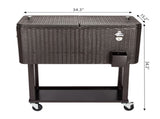 80QT Rattan Square Legs Cooler with Shelf 16526367