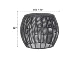 Patio Side Table, Wicker Small Round Metal End Table, Rattan 01036931