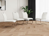 Modern Dining Chairs with Faux Leather Padded Seat Dining Living Room Chairs Upholstered Chair with W210127287
