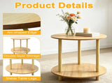 2-Tier Small End Table, Round Side Table For Room, Round Corner Table for Small Spaces, 91380390