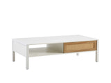 40.16" Rattan Coffee table, sliding door for storage, metal legs, Modern table for living room , W1265121740