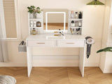 LED Mirror Vanity Dressing Table with Lights for Women & Girls - 3-Color Adjustable Light Strips, 2 W2700P297921