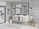 60 x 48 Inch LED Bathroom Mirror with Aluminum Frame, Wall Mounted Vanity Mirror, Anti-Fog, Memory, W2287P279100